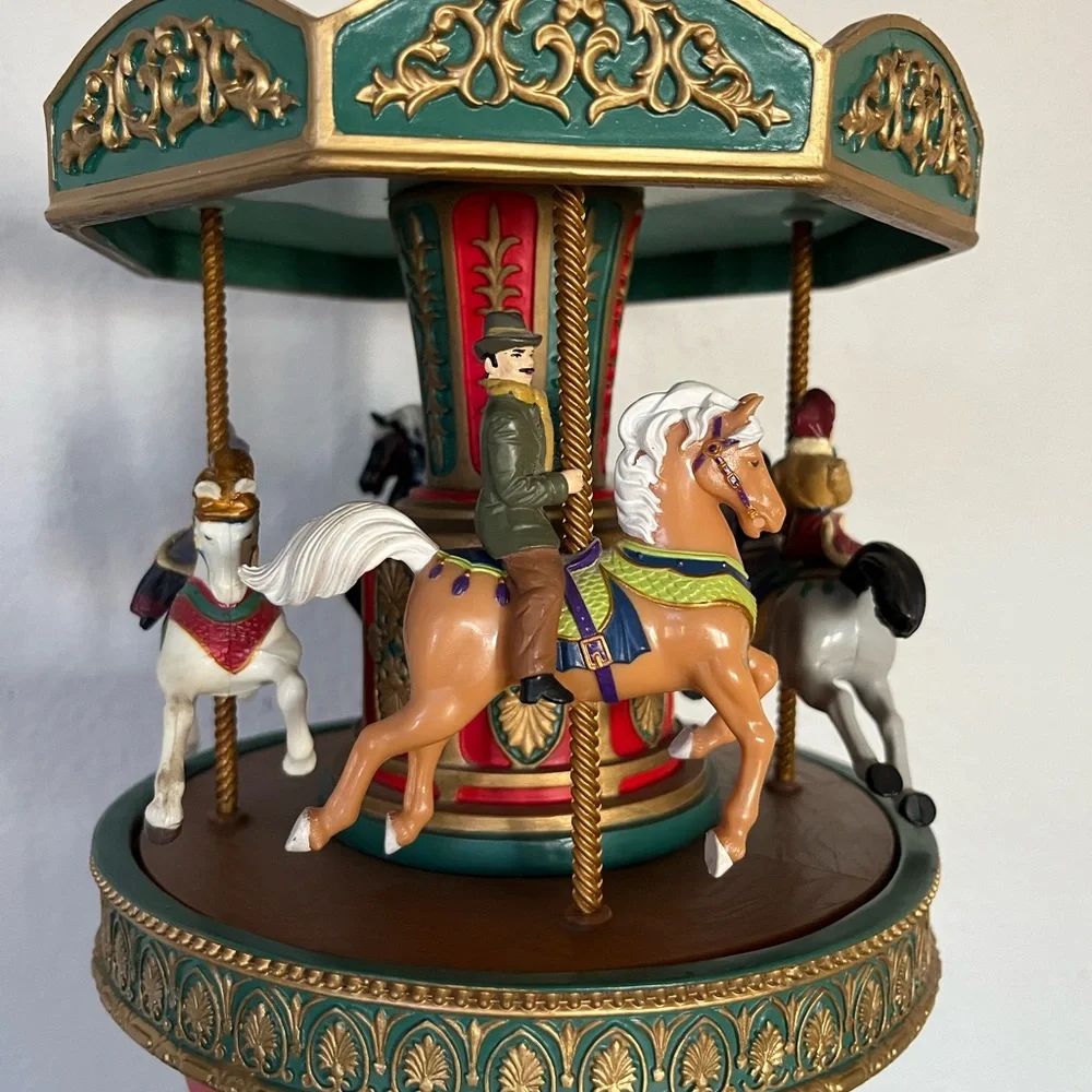 Vintage Mr Christmas Animated Holiday Carousel Merry Go Round Musical